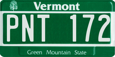 VT license plate PNT172
