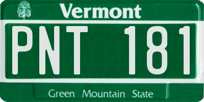 VT license plate PNT181
