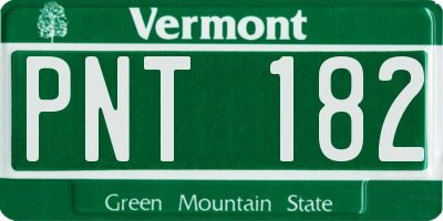 VT license plate PNT182