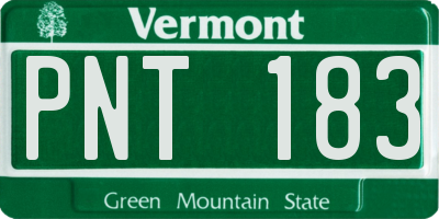 VT license plate PNT183