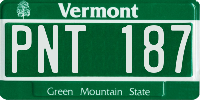 VT license plate PNT187