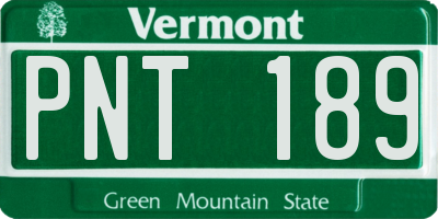 VT license plate PNT189