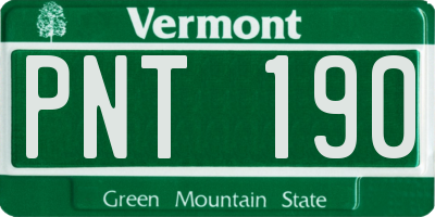 VT license plate PNT190