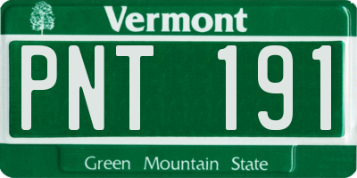 VT license plate PNT191