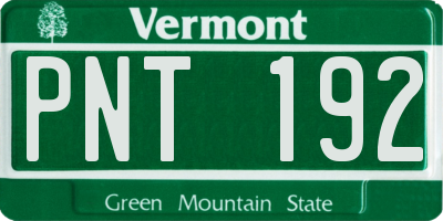 VT license plate PNT192