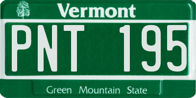 VT license plate PNT195
