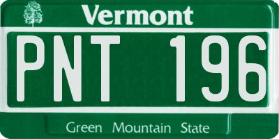 VT license plate PNT196