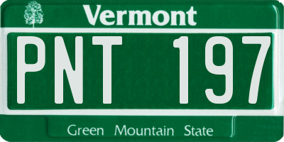 VT license plate PNT197