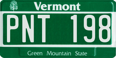 VT license plate PNT198