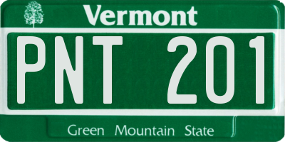 VT license plate PNT201