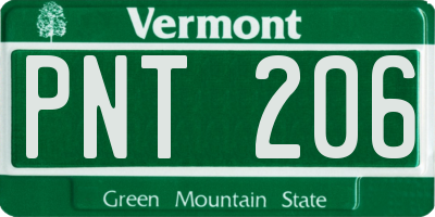 VT license plate PNT206