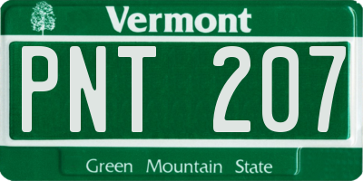 VT license plate PNT207