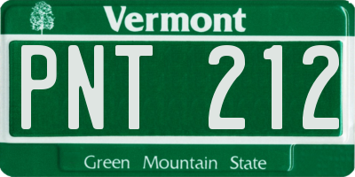 VT license plate PNT212