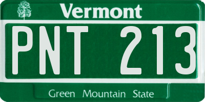 VT license plate PNT213