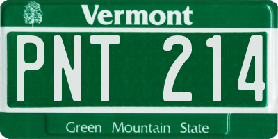 VT license plate PNT214
