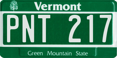 VT license plate PNT217