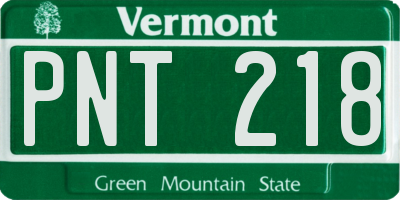 VT license plate PNT218