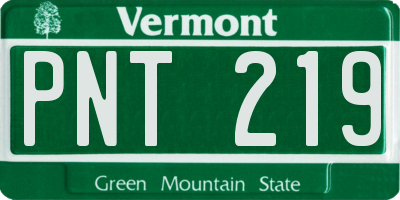 VT license plate PNT219