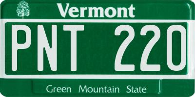 VT license plate PNT220