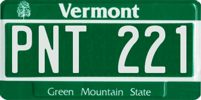 VT license plate PNT221