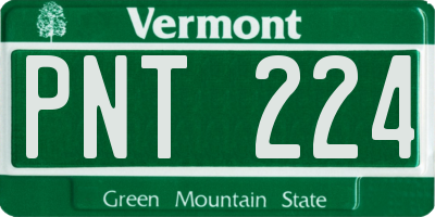 VT license plate PNT224