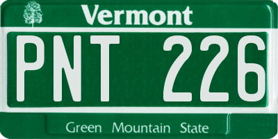 VT license plate PNT226
