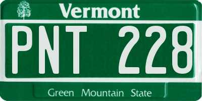 VT license plate PNT228