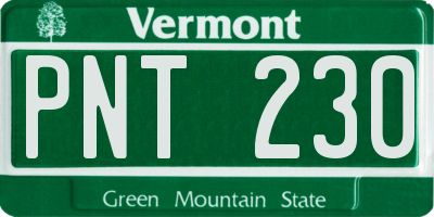 VT license plate PNT230
