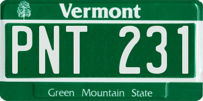 VT license plate PNT231