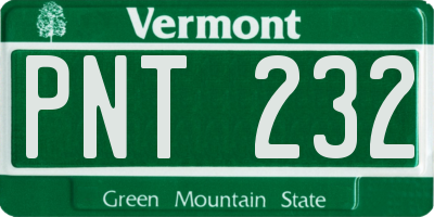 VT license plate PNT232