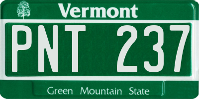 VT license plate PNT237