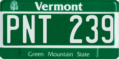 VT license plate PNT239