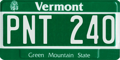 VT license plate PNT240