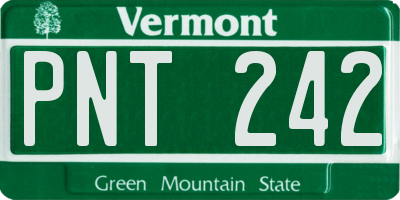 VT license plate PNT242