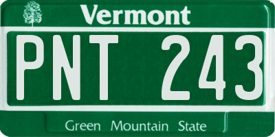 VT license plate PNT243
