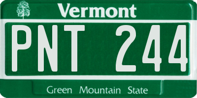 VT license plate PNT244