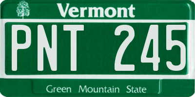 VT license plate PNT245