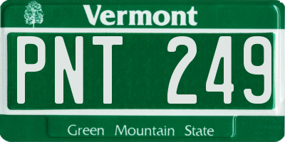 VT license plate PNT249