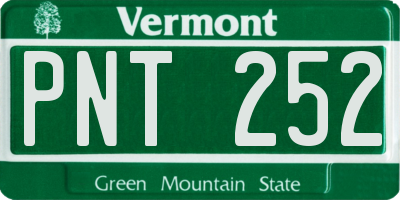 VT license plate PNT252