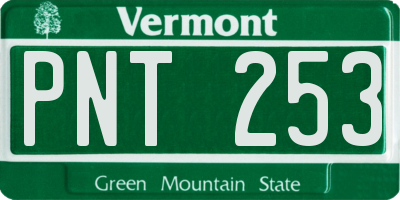 VT license plate PNT253