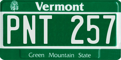 VT license plate PNT257