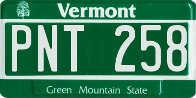 VT license plate PNT258