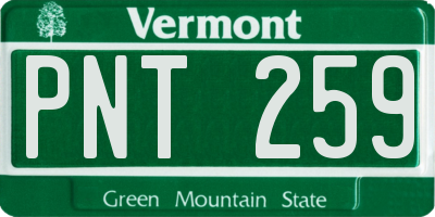 VT license plate PNT259