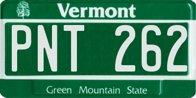 VT license plate PNT262