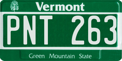 VT license plate PNT263