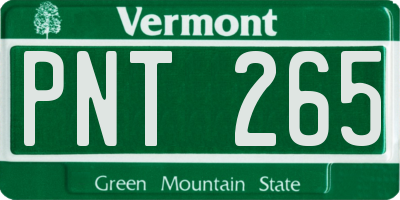 VT license plate PNT265