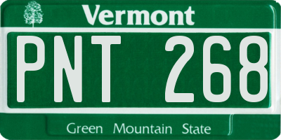 VT license plate PNT268