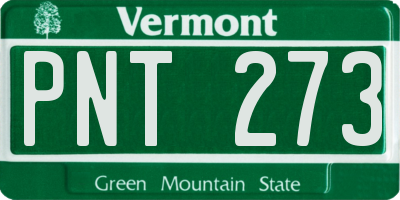 VT license plate PNT273