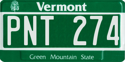 VT license plate PNT274