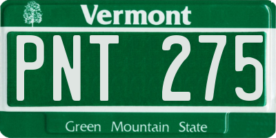 VT license plate PNT275